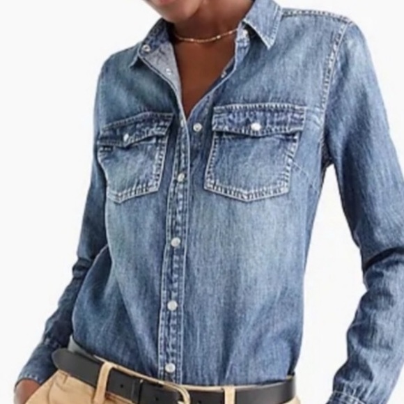 j crew factory denim shirt